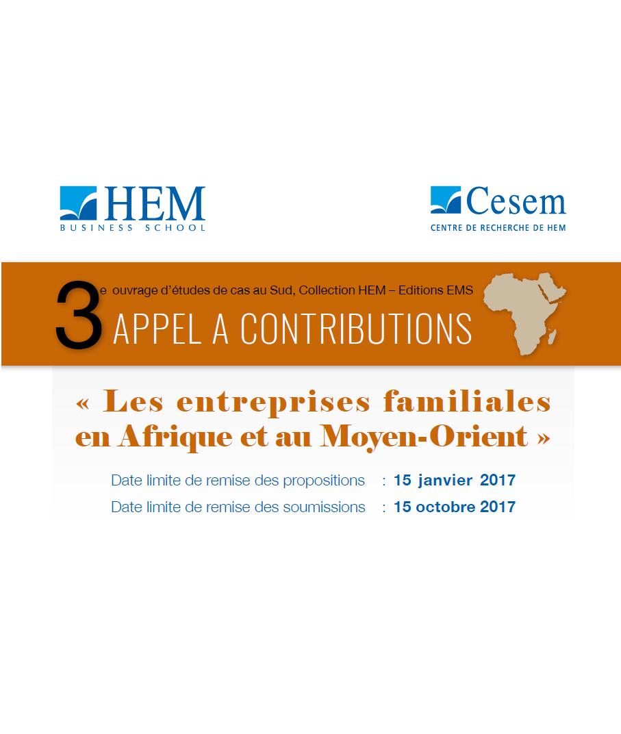 APPEL A CONTRIBUTIONS / Call for case studies contributions 