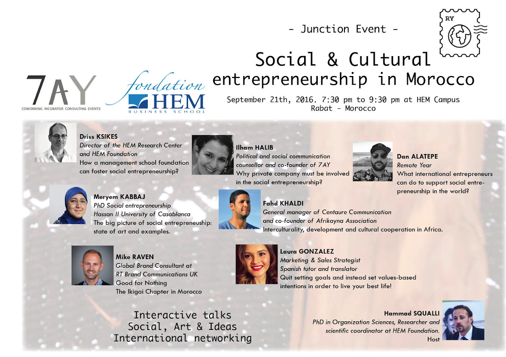 Junction event, social and cultural entrepreneurship